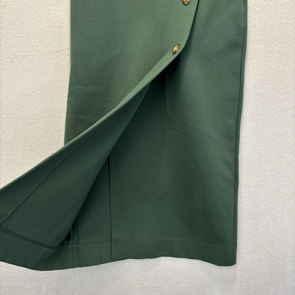 Babaton Aritzia Asymmetrical Button Front Midi Skirt Womens 2 Green Pencil - Picture 7 of 10